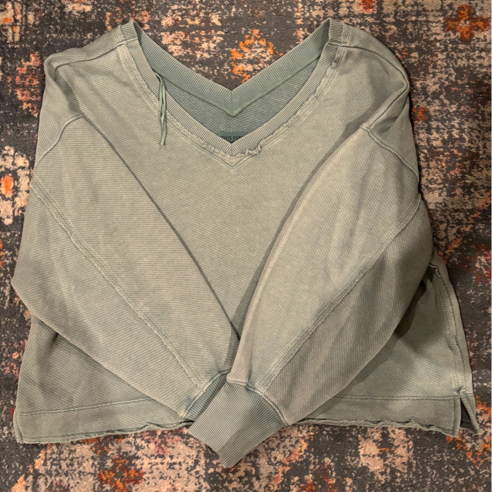 American Eagle Outfitters Sage Green V-Neck Sweater
